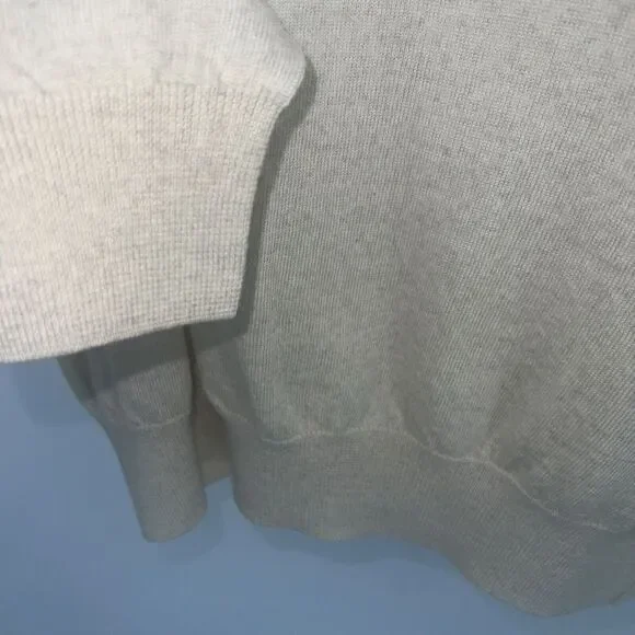 Bachrach Men's Mock Neck Sweater Size Large 100 Percent Wool Made In Italy Cream